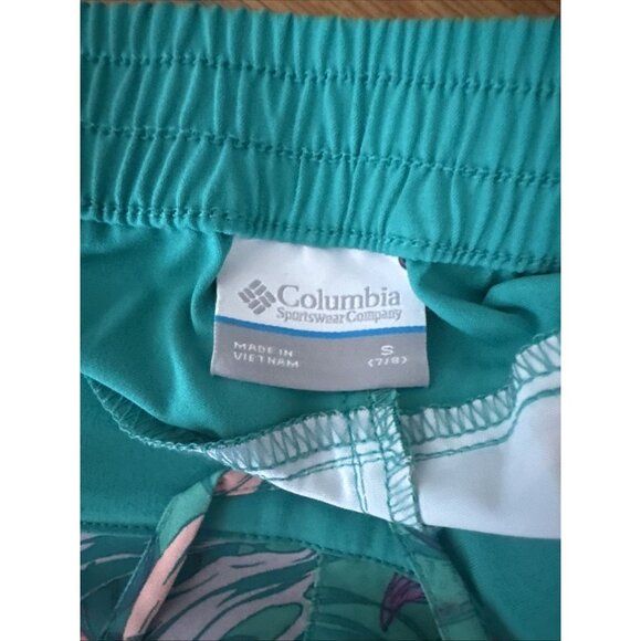 Columbia Girl's Hawaiian Teal Print Water Shorts Size Small - Picture 5 of 5